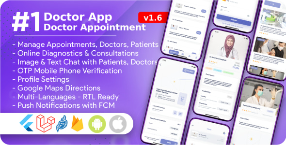 Doctor App for Doctors Appointments, Online Diagnostics, Medical Managements - CodeCanyon Item for Sale