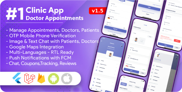 Clinic Owner / Manager App for Doctors Appointments, Diagnostics, Medical Managements - CodeCanyon Item for Sale