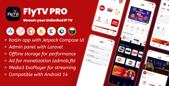Fly TV | Multi Channel IP TV Streaming App - CodeCanyon Item for Sale