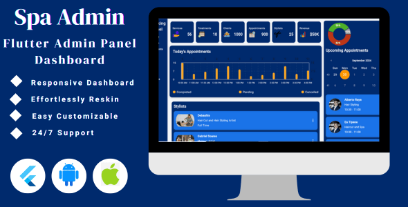 Spa Admin - Flutter Admin Panel Dashboard - CodeCanyon Item for Sale