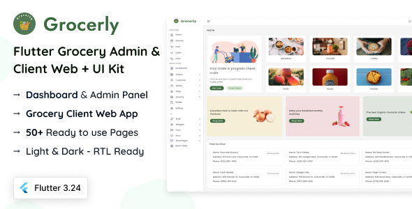 Grocerly - Flutter Grocery Admin & Client Web - CodeCanyon Item for Sale