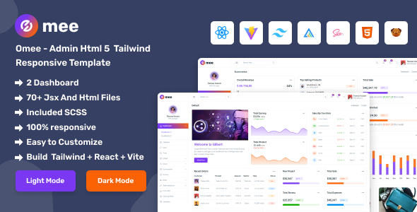 Omee - Multipurpose Tailwind React Admin Template - CodeCanyon Item for Sale