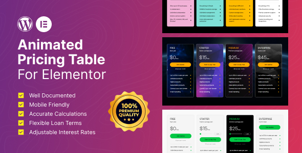 Elementor - Animated Pricing Table Widget - CodeCanyon Item for Sale