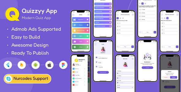 Quizzy for Quiz App – Full Flutter Application With Admin Panel - CodeCanyon Item for Sale