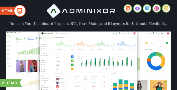 Adminixor – Bootstrap 5 Admin & Dashboard Template - CodeCanyon Item for Sale