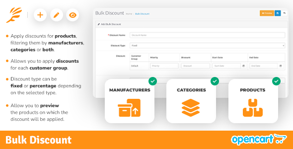 OpenCart 3 Bulk Discount - CodeCanyon Item for Sale