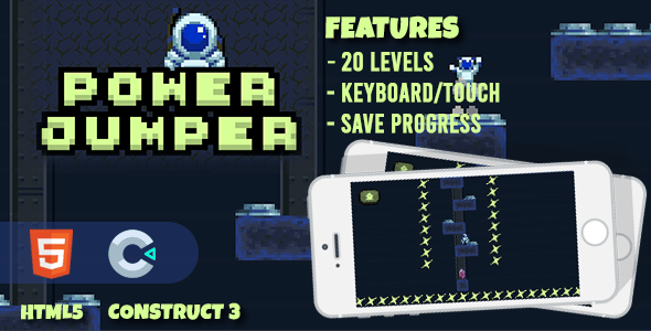 Power Jumper Construct 3 HTML5 Game - CodeCanyon Item for Sale