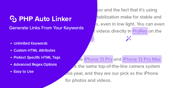 PHP Auto Linker - Advanced Keyword Linking - CodeCanyon Item for Sale