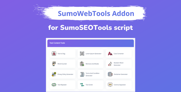 SumoWebTools Addon Package for SumoSEOTools - CodeCanyon Item for Sale