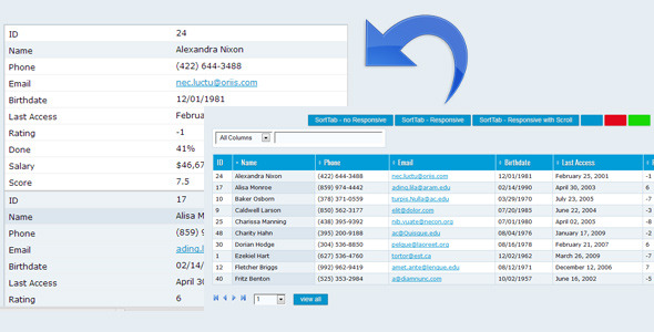 SortTables Responsive - CodeCanyon Item for Sale