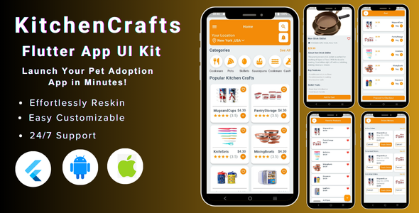 KitchenCraft Shop | KitchenCraft eCommerce Flutter App Template | Flutter eCommerce UI Kit - CodeCanyon Item for Sale