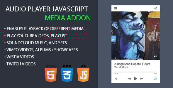 Audio player Media AddOn for Javascript - CodeCanyon Item for Sale