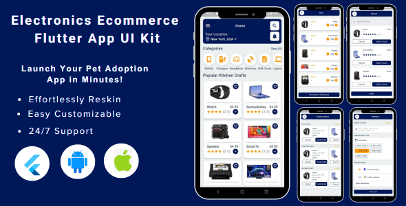 Electronic Store App - E-commerce Store app Flutter Mobile App Ui Kit Template | Android & iOS - CodeCanyon Item for Sale