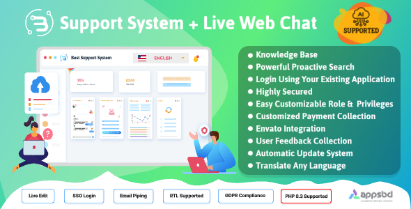 Support System-Live Web Chat & Client Desk & Ticket Help Desk - CodeCanyon Item for Sale