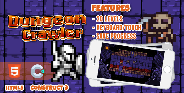 Pixel Dungeon Crawler HTML5 Construct 3 Game - CodeCanyon Item for Sale