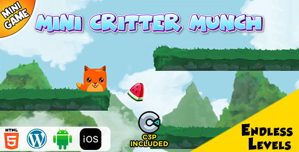 Mini Critter Munch HTML5 Construct 3 Game - CodeCanyon Item for Sale
