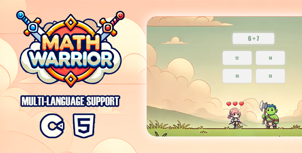 Math Warrior - HTML5 Game - Construct 3 - CodeCanyon Item for Sale