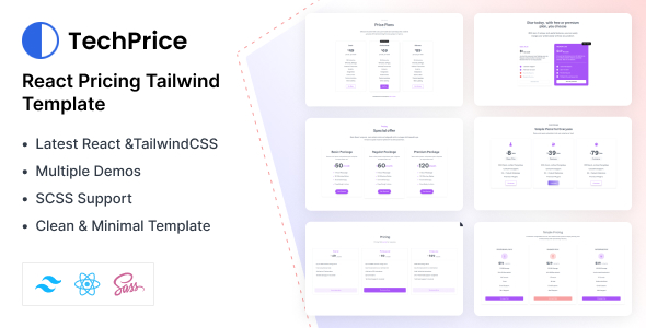 Techprice - React Tailwind Pricing Table Template - CodeCanyon Item for Sale