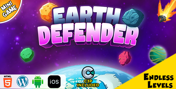 Earth Defender HTML5 Construct 3 Game - CodeCanyon Item for Sale