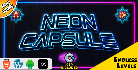 Neon Capsule HTML5 Construct 3 Game - CodeCanyon Item for Sale