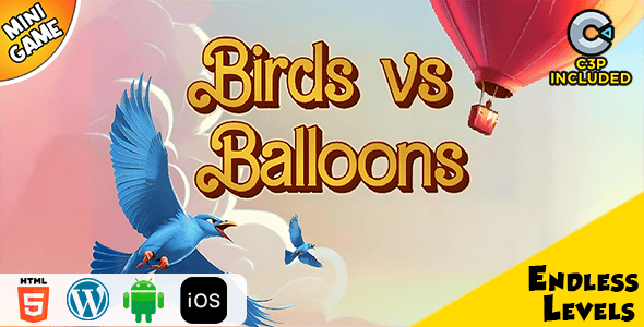 Birds vs Ballons HTML5 Construct 3 Game - CodeCanyon Item for Sale