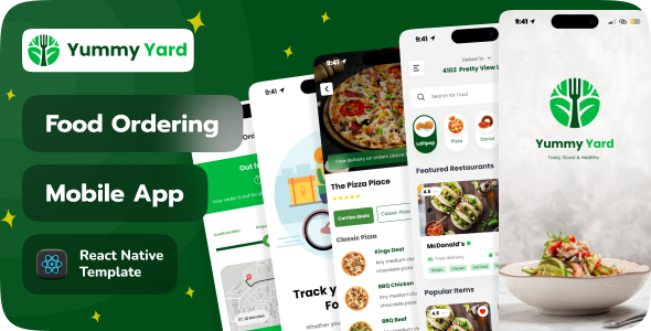 Yummy Yard | Food Ordering App React Native Template - CodeCanyon Item for Sale