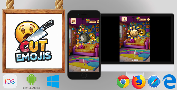 Cut Emojis - HTML5 Game (Phaser 3) - CodeCanyon Item for Sale