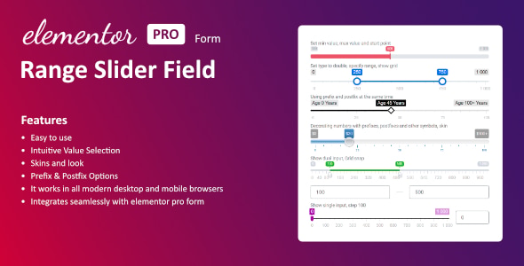 Range Slider Field for Elementor form - CodeCanyon Item for Sale