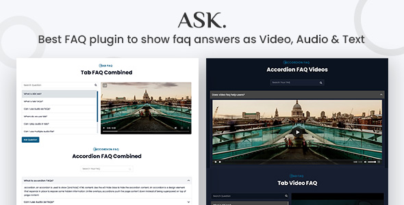 Ask - FAQ plugin with Video, Audio, Contact form support - CodeCanyon Item for Sale