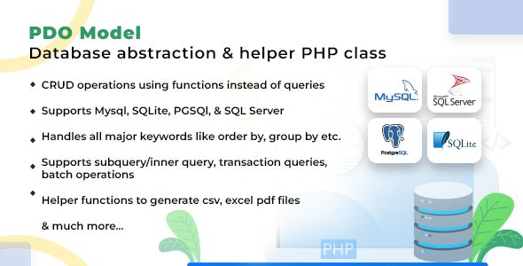 PDOModel - Database abstraction and helper PHP class - CodeCanyon Item for Sale