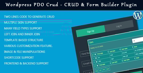 Wordpress PDO Crud – Crud & Form Builder Plugin for wordpress - CodeCanyon Item for Sale
