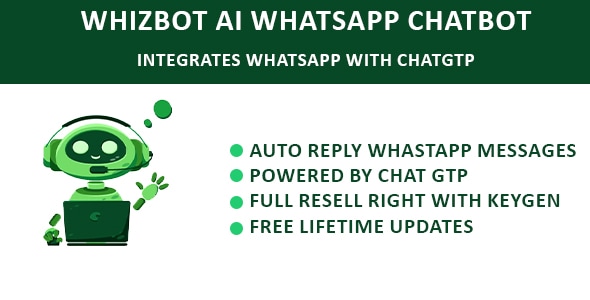WhizBot AI ChatBot (With ChatGPT & Whatsapp ) - CodeCanyon Item for Sale