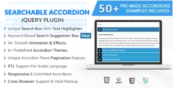 BWL Searchable Accordion jQuery Plugin - CodeCanyon Item for Sale