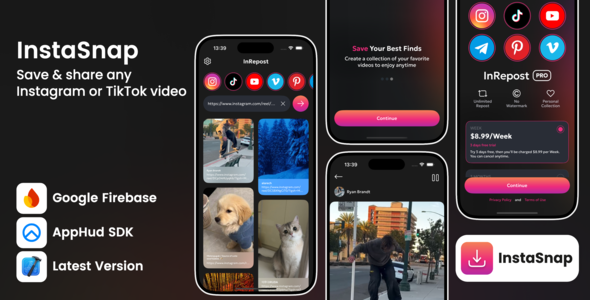 TikTok, IG, Shorts Saver- iOS App Source Code - CodeCanyon Item for Sale