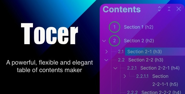 Tocer - table of contents maker WordPress plugin (formerly Fixed Toc) - CodeCanyon Item for Sale