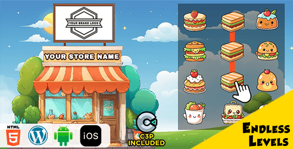 Cafe Merge HTML5 Construct 3 Game - CodeCanyon Item for Sale