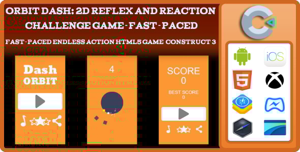 Orbit Dash: 2D Reflex And Reaction Challenge Game - Fast-Paced Endless Action Html5 Game Construct3 - CodeCanyon Item for Sale