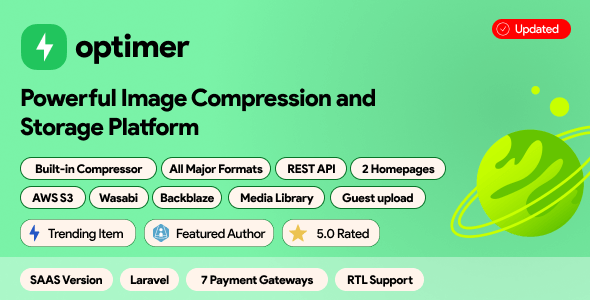 Optimer - Advanced Image Compression + Cloud Storage Platform | SAAS | PHP - CodeCanyon Item for Sale