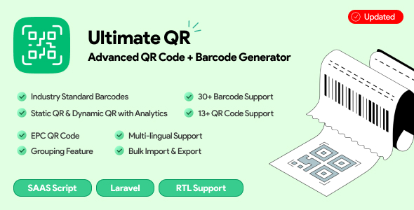 UltimateQR - Advanced QR Code Generator + Barcode - PHP SaaS Script - CodeCanyon Item for Sale