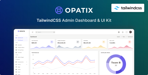 Opatix - Tailwind CSS 3 Admin Layout & UI Kit Template - CodeCanyon Item for Sale