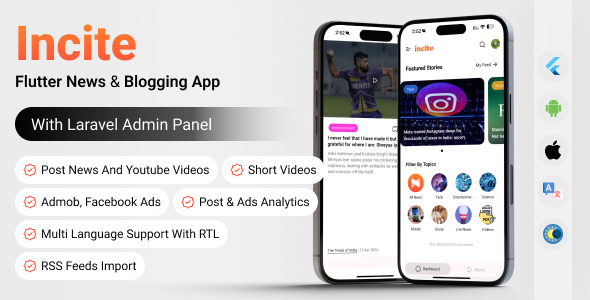 Incite News App | Short News App Complete Solution - CodeCanyon Item for Sale
