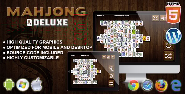 Mahjong Deluxe - HTML5 Game - CodeCanyon Item for Sale