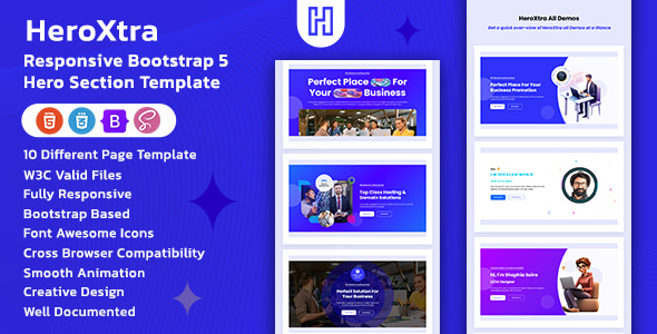HeroXtra - Bootstrap 5 Hero Section Template by themes_studio | CodeCanyon