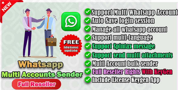 Multi Whatsapp Accounts Bulk Sender-Full Reseller - CodeCanyon Item for Sale