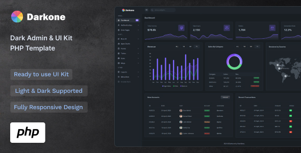 Darkone - Dark Admin Dashboard and UI Kit PHP Template - CodeCanyon Item for Sale
