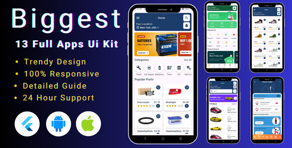 Biggest Flutter UI Kit - Biggest Flutter App Template - CodeCanyon Item for Sale