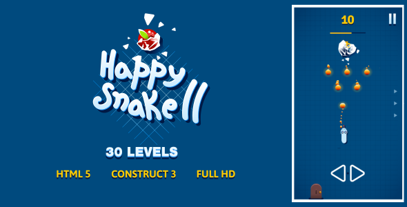 Happy Snake 2 - HTML5 Game (Construct3) - CodeCanyon Item for Sale