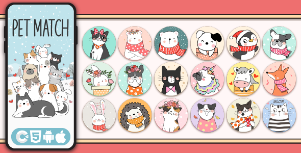 Pet Match - HTML5 Game, Construct 3 - CodeCanyon Item for Sale