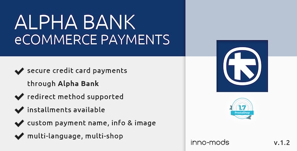 Alpha Bank eCommerce Payments for Prestashop - CodeCanyon Item for Sale
