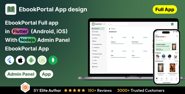 EbookPortal: Ebook Full App in Flutter with NodeJs Backend | ReadHub App - CodeCanyon Item for Sale